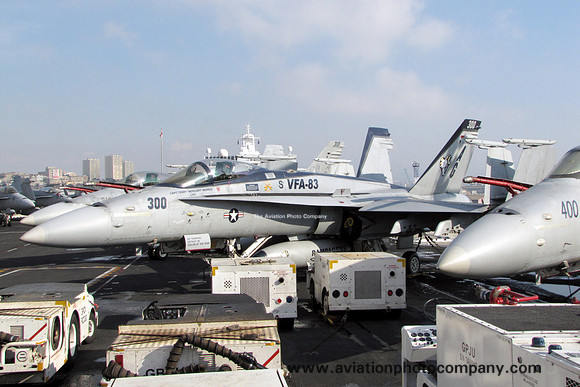 USN VFA-83 McDonnell Douglas F/A-18C Hornet 165202/AG-300 onboard USS Eisenhower in Marseilles (2013)
