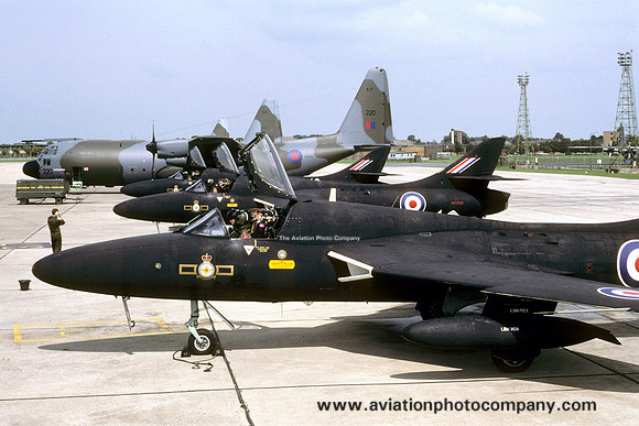 RAF 111 Squadron Hawker Hunter T.7 lineup (1991)
