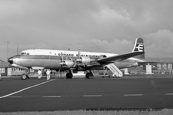 Cunard Eagle Airways Douglas DC-6 G-ARWJ at Newcastle Woolsington (1962)