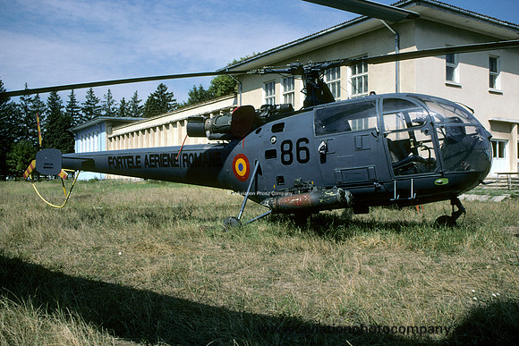Romanian Air Force IRMA IAR-316 Alouette III 86 displayed at Otopeni (2003)