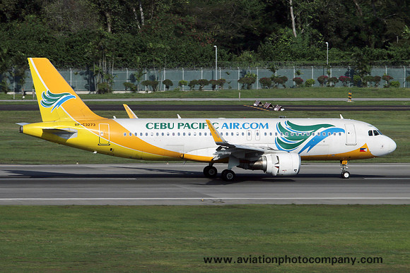 Cebu Pacific Airbus A320-200 RP-C3273 at Singapore IAP (2016)