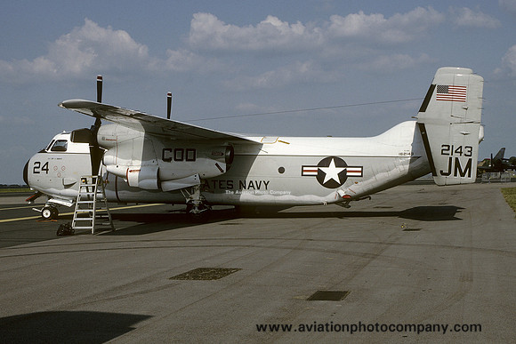 US Navy VR-24 Grumman C-2A Greyhound 162143/JM-24 at the International Air Tattoo Boscombe Down (1992)