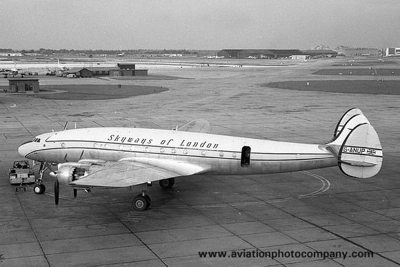 Skyways of London Lockheed L-749A G-ANUP at London Heathrow (1960)