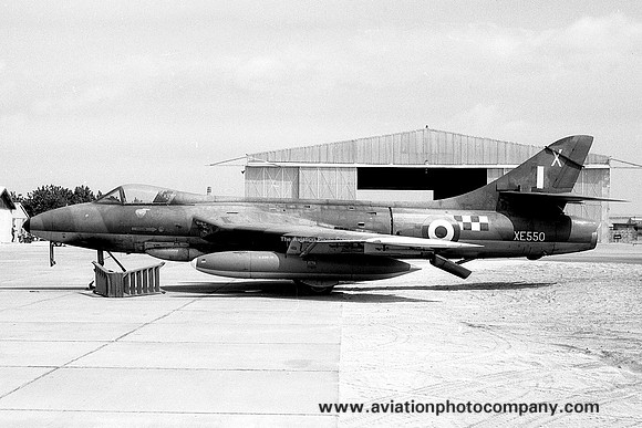 RAF 43 Squadron Hawker Hunter FGA.9 XE550/X at RAF Khormaksar (1960)