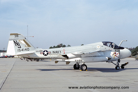US Navy VA-128 Grumman A-6E Intruder 154140/NJ-839 at NAS Atlanta (1975)