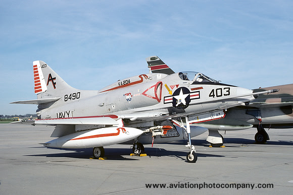 US Navy VA-204 Douglas A-4L Skyhawk 148490/AF-403 at NAS Atlanta (1976)