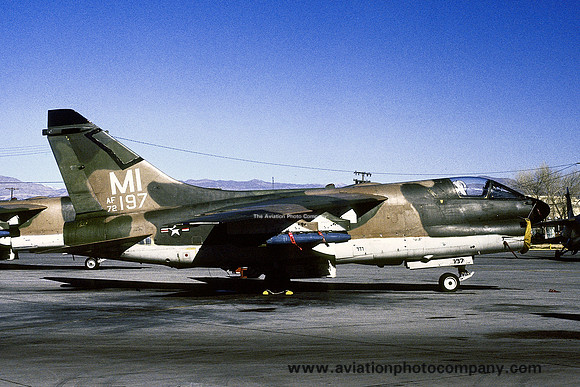 USAF Michigan ANG 107 TFS LTV A-7D Corsair 72-0197/MI at Nellis AFB (1980)
