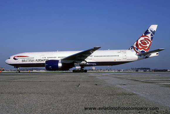 British Airways Boeing 777-200 G-VIIS at London Heathrow (2000)