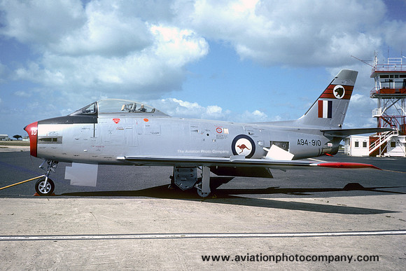 RAAF North American F-86E Sabre A94-910 at the RAAF Museum (1977)