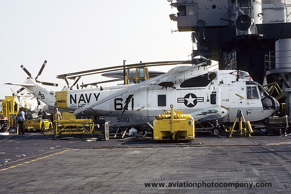 US Navy HS-11 Sikorsky HH-3H 149010/AB-611 on USS America (1985)