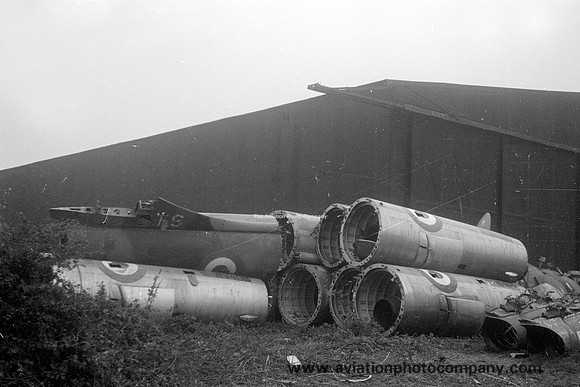 RAF Hawker Hunter parts at Lasham