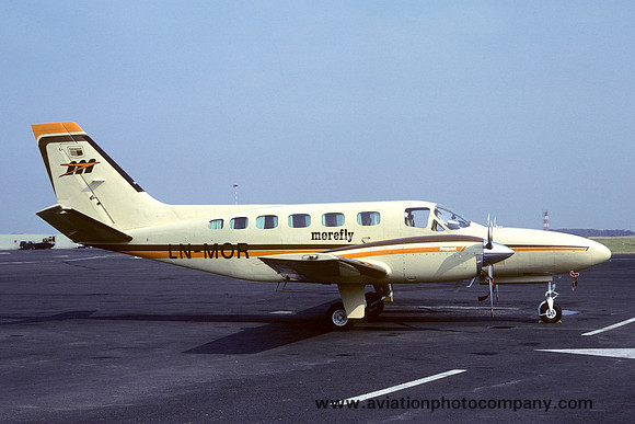 Morefly Cessna 441 LN-MOR at Newcastle (1981)
