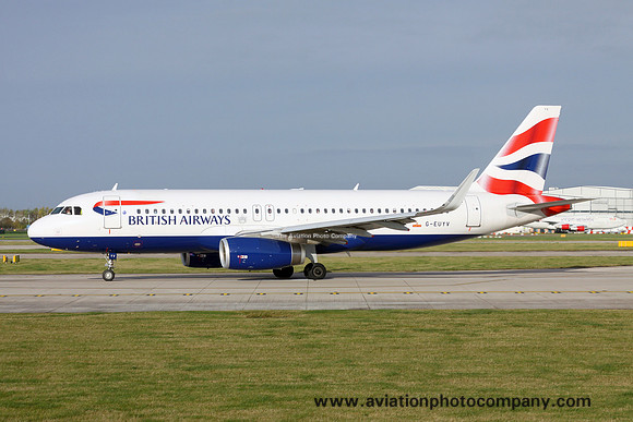 British Airways Airbus A320-200 G-EUYV at Manchester (2015)