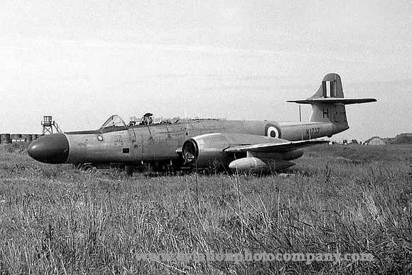 RAF Gloster Meteor NF.14 WS737/H at the Manston Fire School (1962)