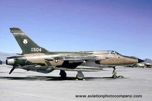 USAF DC ANG 121 TFS Republic F-105D Thunderchief 60-0504 at Nellis AFB (1980)