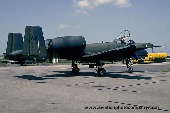 USAF 81 TFW Fairchild A-10A Thunderbolt 81-0983/WR at the International Air Tattoo Boscombe Down (1992)