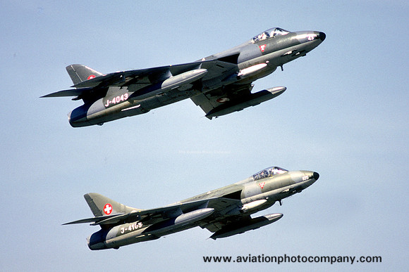 Swiss Air Force Hawker Hunter F.58s J-4043 and J-4105 (1985)