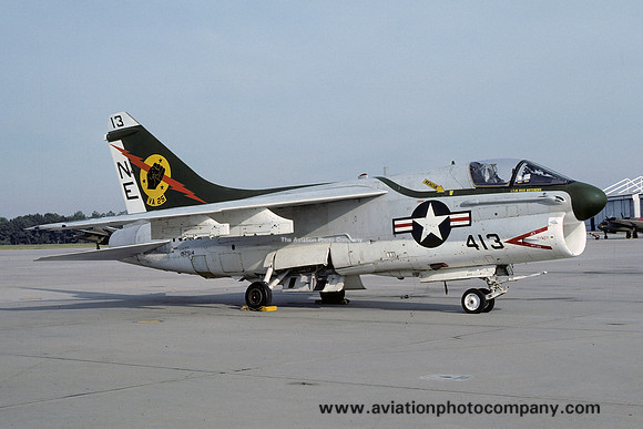 US Navy VA-25 LTV A-7E Corsair 157514/NE-413 at NAS Atlanta (1977)