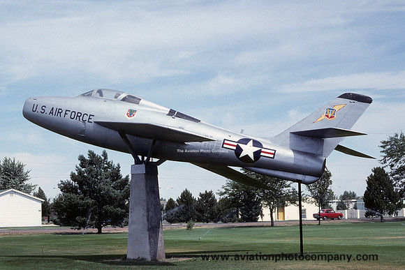USAF Republic F-84F Thunderstreak displayed at Mountain Home AFB (1978)