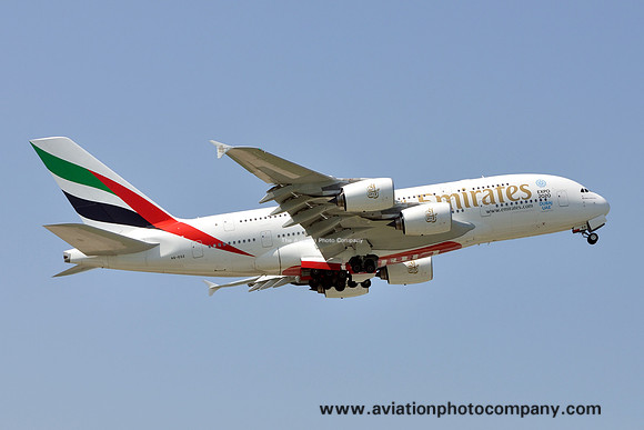 Emirates Airbus A380-800 A6-EDZ at Manchester (2013)