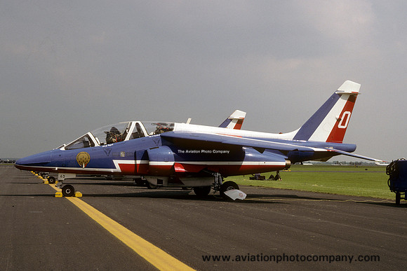 French Air Force Patrouille de France Dassault Alphajet E63/0 at the Mildenhall Air Fete (1988)