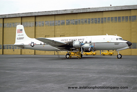 US Navy Keflavik Douglas C-118B Liftmaster 152687 at NAS Keflavik (1977)