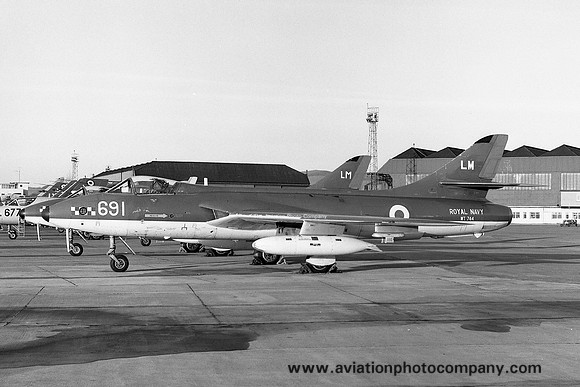 Royal Navy 764 Squadron Hawker Hunter GA.11 WT744/LM691 at RAF Leuchars (1970)