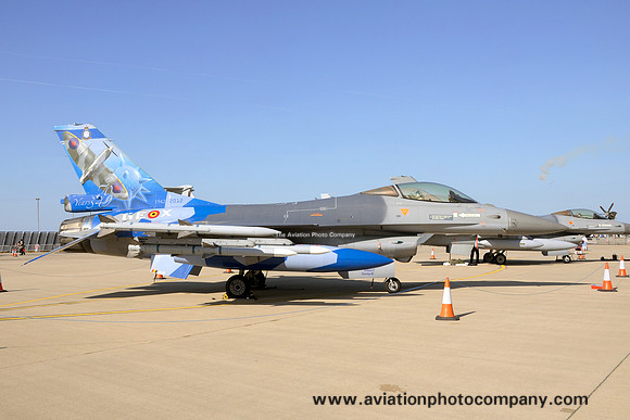 Belgian Air Force 349 Sml GD F-16AM FA-110 at the Waddington Airshow (2013)