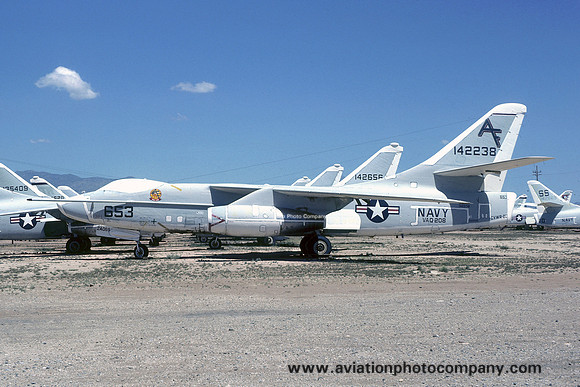US Navy VAQ-208 Dougla KA-3B Skywarrior 142238/AF-653 stored at MASDC Davis Monthan (1976)