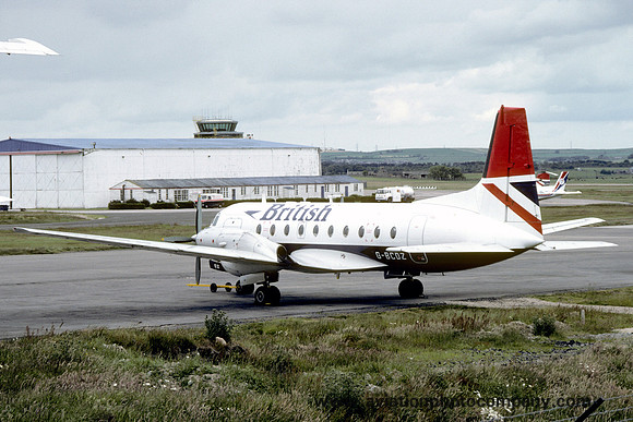 British Airways Hawker Siddeley HS748 G-BCDZ at Aberdeen (1982)