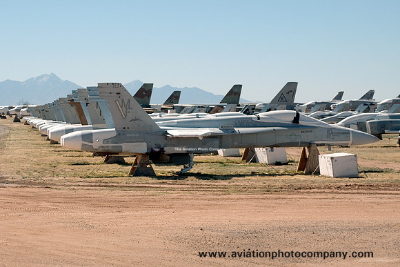 USMC McDonnell Douglas F/A-18A Hornet 161748/MF-10 stored at AMARG Davis Monthan (2013)