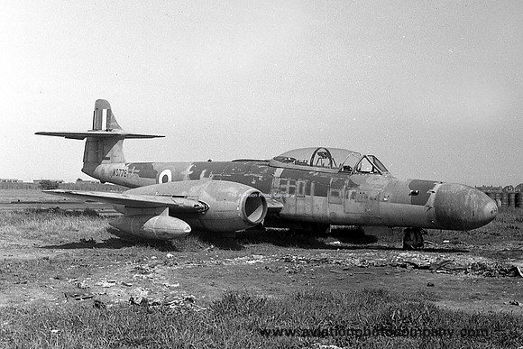 RAF Gloster Meteor NF.14 WS776 at the Manston Fire School (1962)