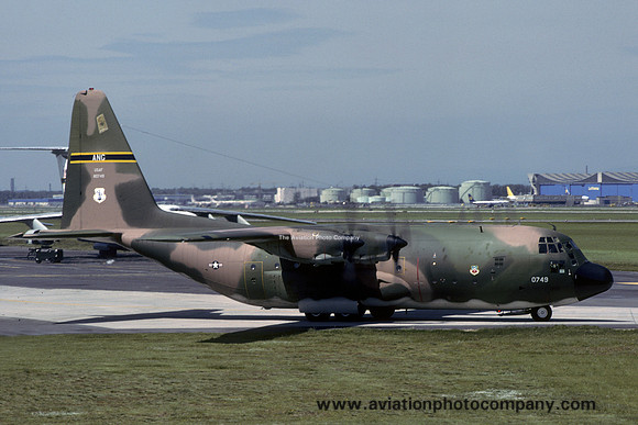 USAF Ohio ANG 164 TAS Lockheed C-130B Hercules 58-0749 at Rhein Main (1979)