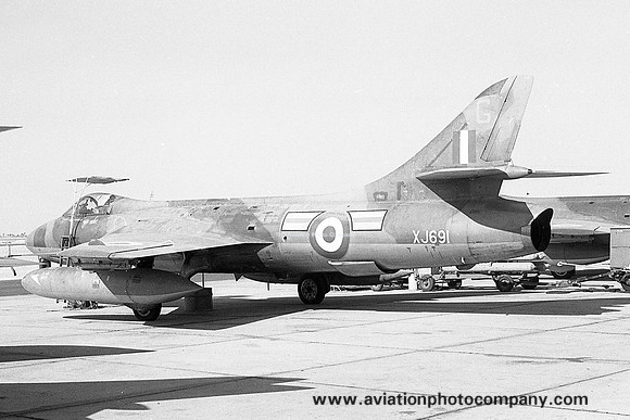 RAF 208 Squadron Hawker Hunter FGA.9 XJ691 at RAF Sharjah (1966)