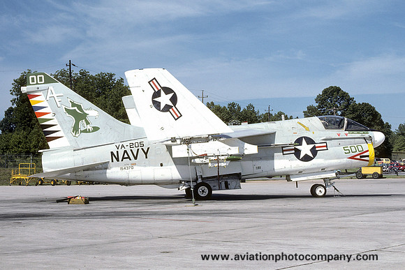US Navy VA-205 LTV A-7B Corsair 154370/AF-500 at NAS Atlanta (1977)