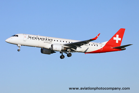 Helvetic Airways Embraer ERJ-190 HB-JVN at Manchester (2016)