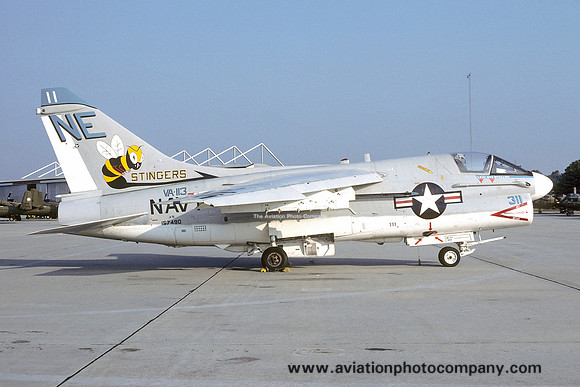 US Navy VA-113 LTV A-7E Corsair 157490/NE-311 at NAS Atlanta (1976)