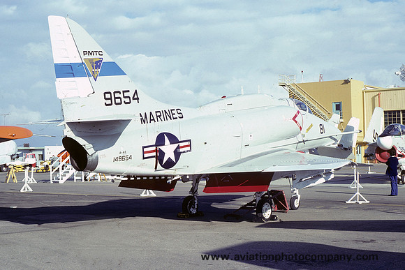USMC PMTC Douglas A-4E Skyhawk 149654/81 at Point Mugu (1977)
