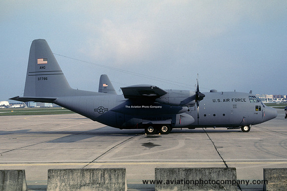 USAF Michigan ANG 171 AS Lockheed C-130E Hercules 63-7786 at Rhein Main (2000)