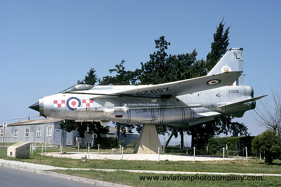 RAF 56 Squadron English Electric Lightning F.6 XS929 displayed at RAF Akrotiri (1993)