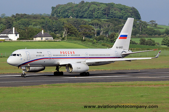 Rossiya Tupolev Tu-214 RA-64521 at Prestwick (2013)