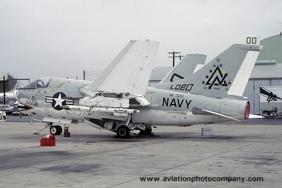 US Navy VA-305 LTV A-7A Corsair 153268/ND-500 at Point Mugu (1977)