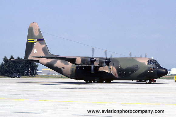 USAF West Virginia ANG 167 TAS Lockheed C-130B Hercules 58-0732 at Rhein Main (1981)