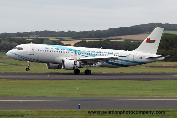 Omani Air Force Airbus A320-214 ACJ Prestige 554 at Prestwick (2024)