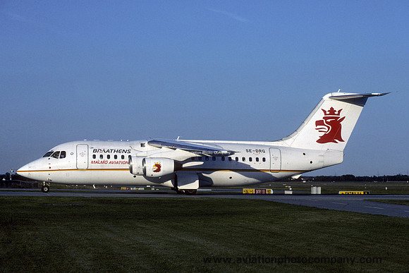 Braathens Malmo Aviation BAe 146-200 SE-DRG (2000)