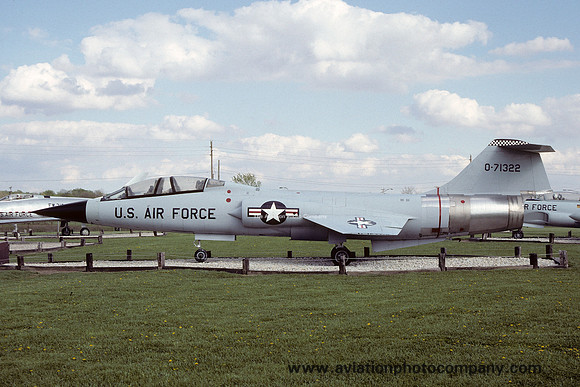 USAF Lockheed F-104D Starfighter 57-1322 displayed at Grissom AFB (1991)