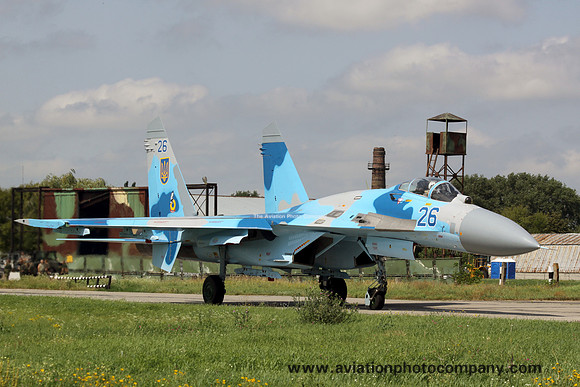 Ukranian Air Force Sukhoi Su-27 26 blue at Myrhorod (2011)