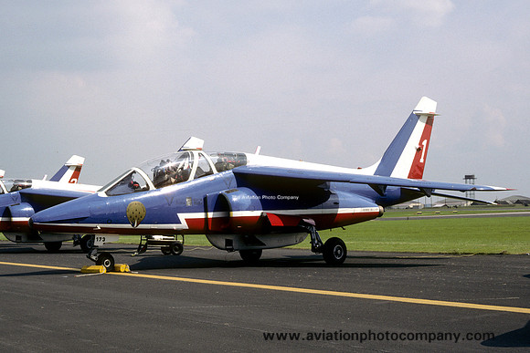 French Air Force Patrouille de France Dassault Alphajet E173 at the Mildenhall Air Fete (1988)