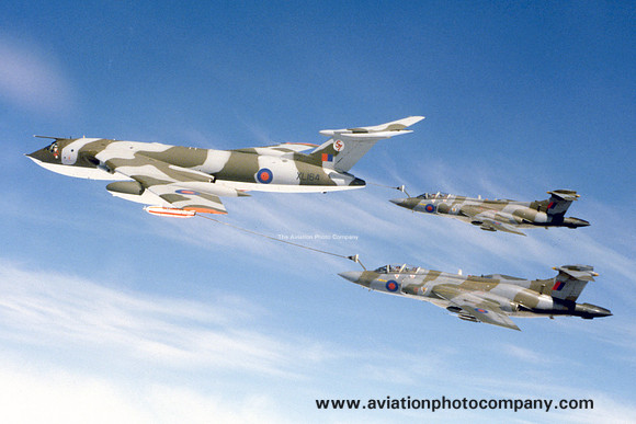 RAF 57 Squadron Handley Page Victor K.2 XL164 with two 12 Squadron Blackburn Buccaneer S.2s