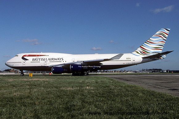 British Airways Boeing 747-400 G-BNLV at London Heathrow (2000)